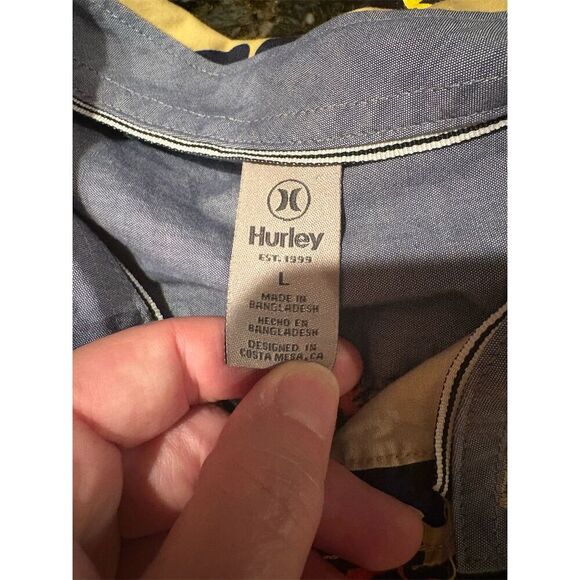 Hurley Men's Floral Short Sleeve Button-Down Shirt Size L Multicolor - Picture 7 of 9